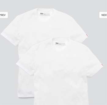 2Pack Tシャツクルーネック/スタンダードフィット/ホワイト リーバイス