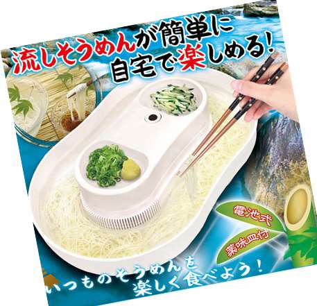 子供さん大喜び。回転式の流しそうめん機